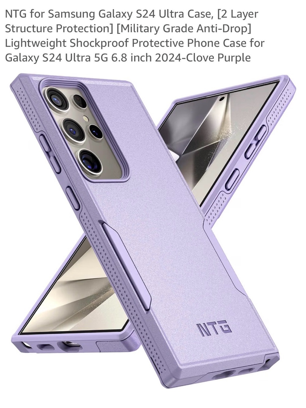📱Protective Case for Samsung Galaxy S24 Ultra - Clover Purple military grade ant